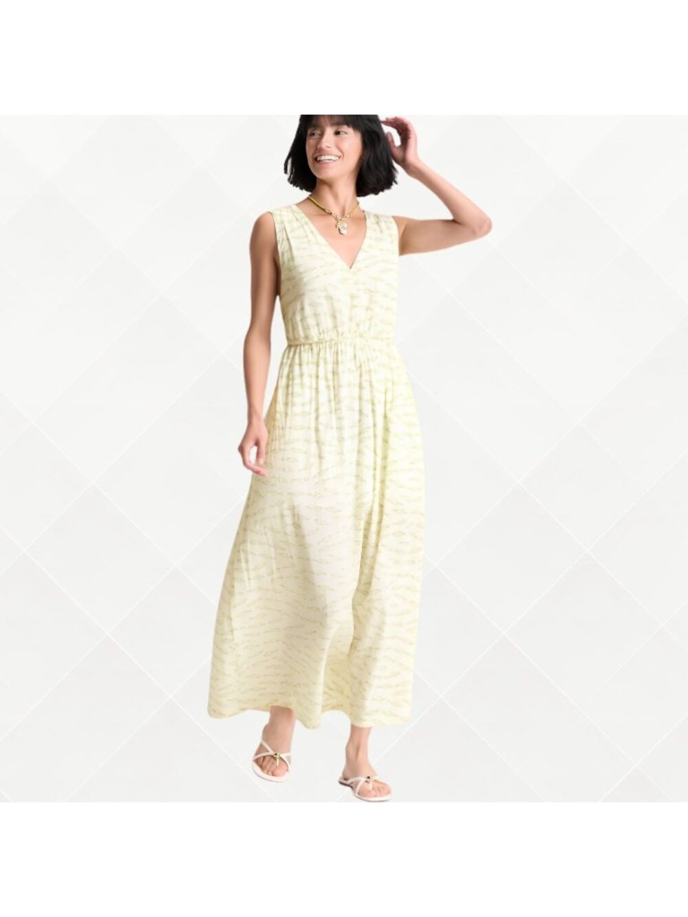 A New Day Maxi Sundress • NWT • Cream Print • Open Back • Size XS